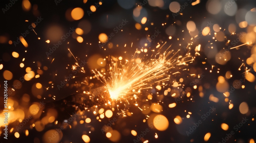 Obraz premium Sparkling firework celebration night