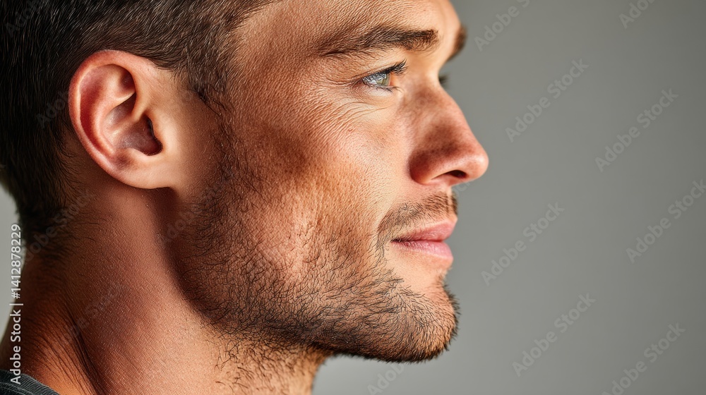 Obraz premium Male profile portrait stock photo