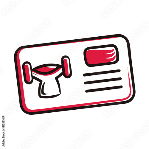 Gym Membership Card Icon Design in Bright Colors  