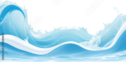 Versatile Blue and White water ocean Abstract Curve Background with a Trendy Gradient Wave Effect, Perfect for Posters, Digital Media, and Branding
