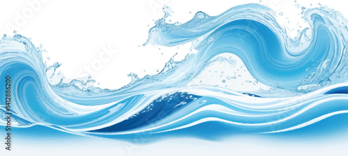 Creative Abstract Blue and White water ocean Motion Background with a Soft Gradient Curve and Text Space for Business and Marketing Graphics
