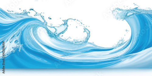 Creative Abstract Blue and White water ocean Motion Background with a Soft Gradient Curve and Text Space for Business and Marketing Graphics
