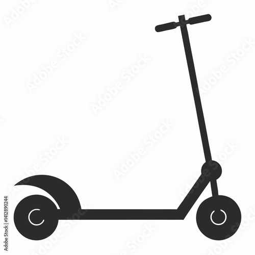 Minimal Two wheeled Kick scooter vector silhouette electric and non electric two wheeled scooter