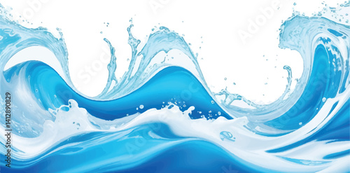 Minimalist Blue and White water ocean Abstract Wave Design with a Soft Gradient Curve, Perfect for Corporate Flyers, Presentations, and Websites
