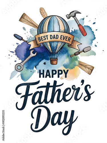 Happy Fathers Day celebration greeting card with beautiful typography poster, banner or flyer design vector image illustration