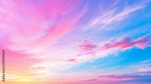 Obraz na płótnie Colorful Sunset Sky With Pastel Colors w salonie