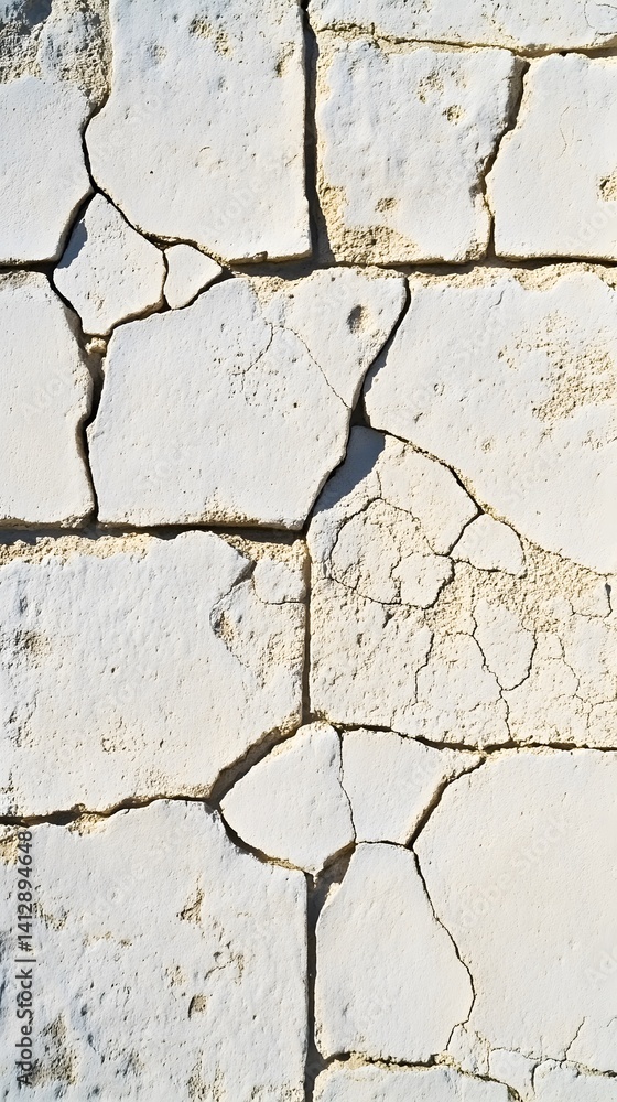 Obraz premium Cracked Plaster Wall Texture Background Aged Stone Surface
