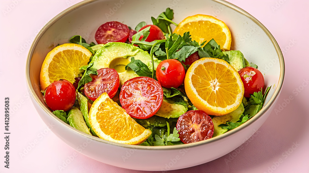 Colorful Fruit And Vegetable Salad In Bowl