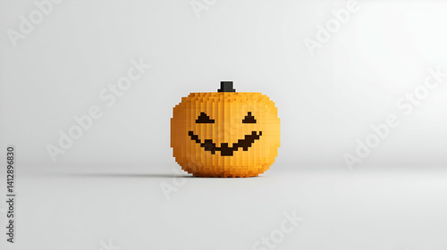 Obraz na płótnie 3D Pixel Art Halloween Pumpkin w salonie