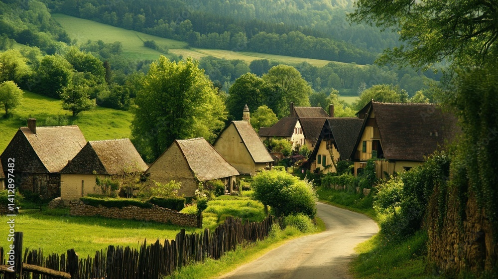 Fototapeta premium village in the mountains