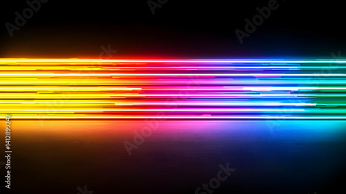 Obraz na płótnie Abstract Colorful Neon Glowing Lines Background w salonie