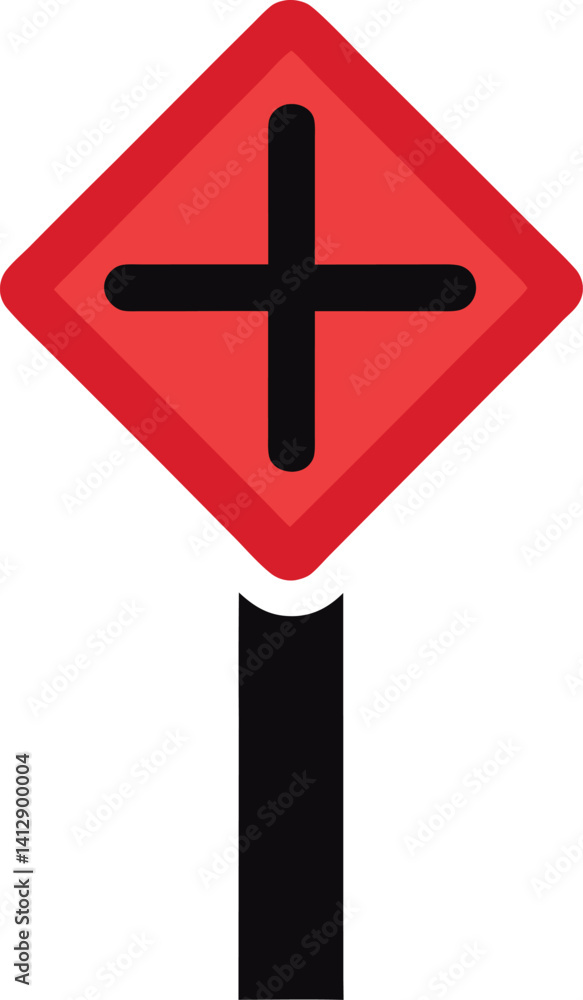 Obraz premium traffic sign with cross