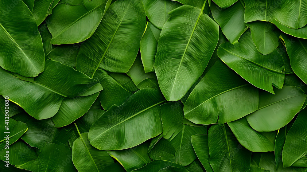 Closeup Lush Green Leaves Pattern