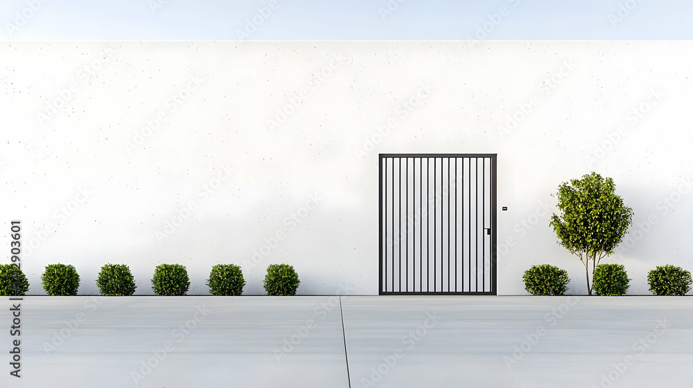 Modern Exterior Design With Concrete Wall And Gate