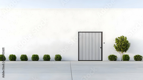 Obraz na płótnie Modern Exterior Design With Concrete Wall And Gate w salonie