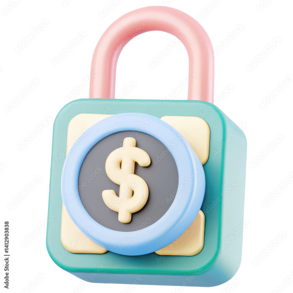 colorful padlock symbolizes investment security and financial safety. clipart Photo isolated on transparency background colorful padlock symbolizes investment security and financial safety. clipart Photo isolated on transparency background