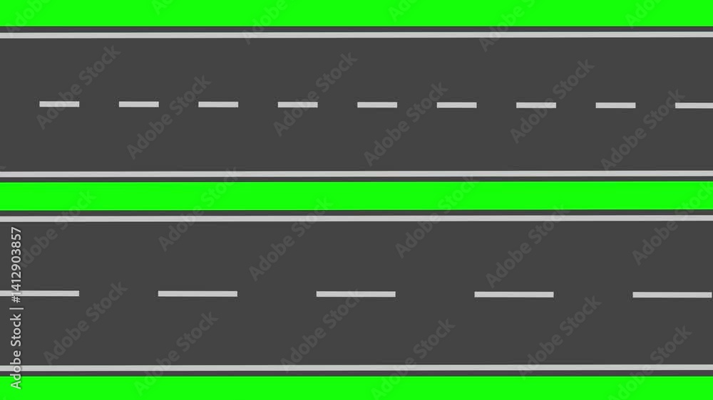 Animation of moving highway top view Animation of moving highway top view