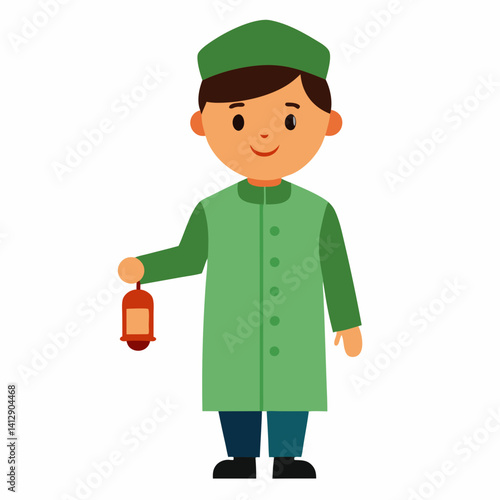  a pakistani boy in a sherwani holding a lantern 