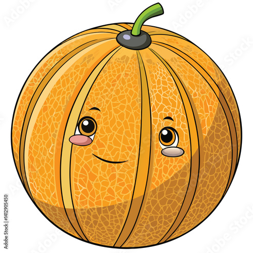 Cute Cartoon Cantaloupe