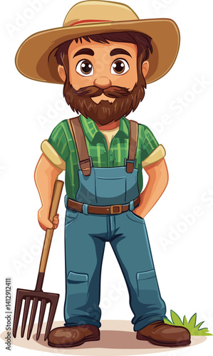farmer with a pitchfork