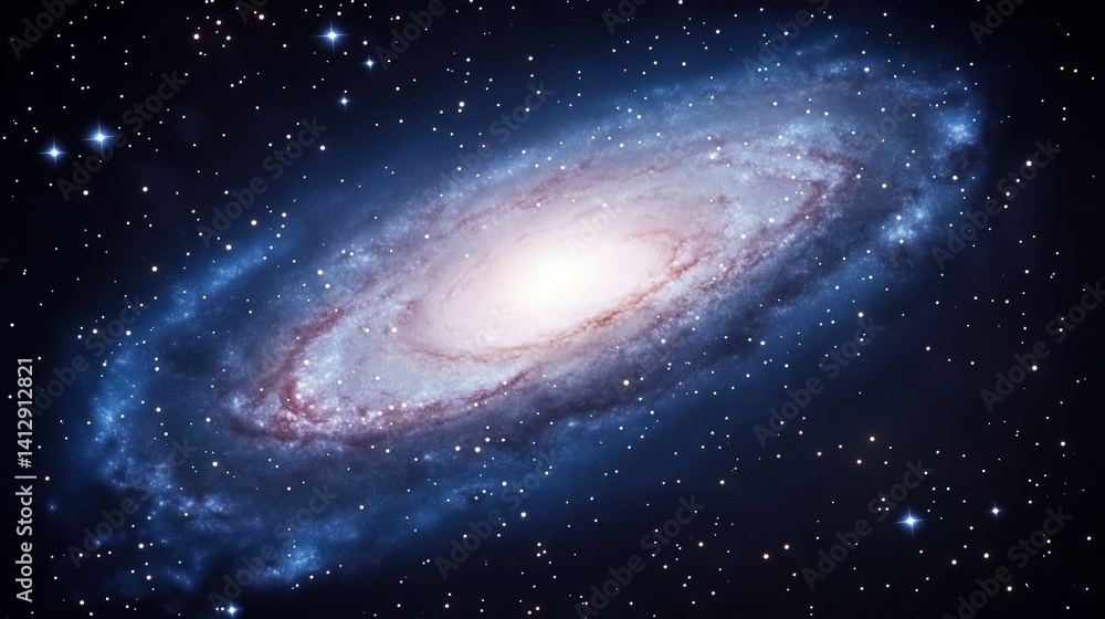 Fototapeta premium swirling galaxy of stars and interstellar dust mesmerizing display in vastness of deep space