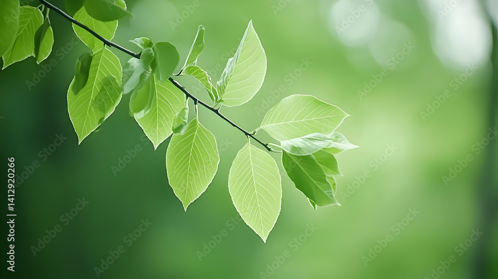 Fresh Green Leaves On Branch Fresh Green Leaves On Branch