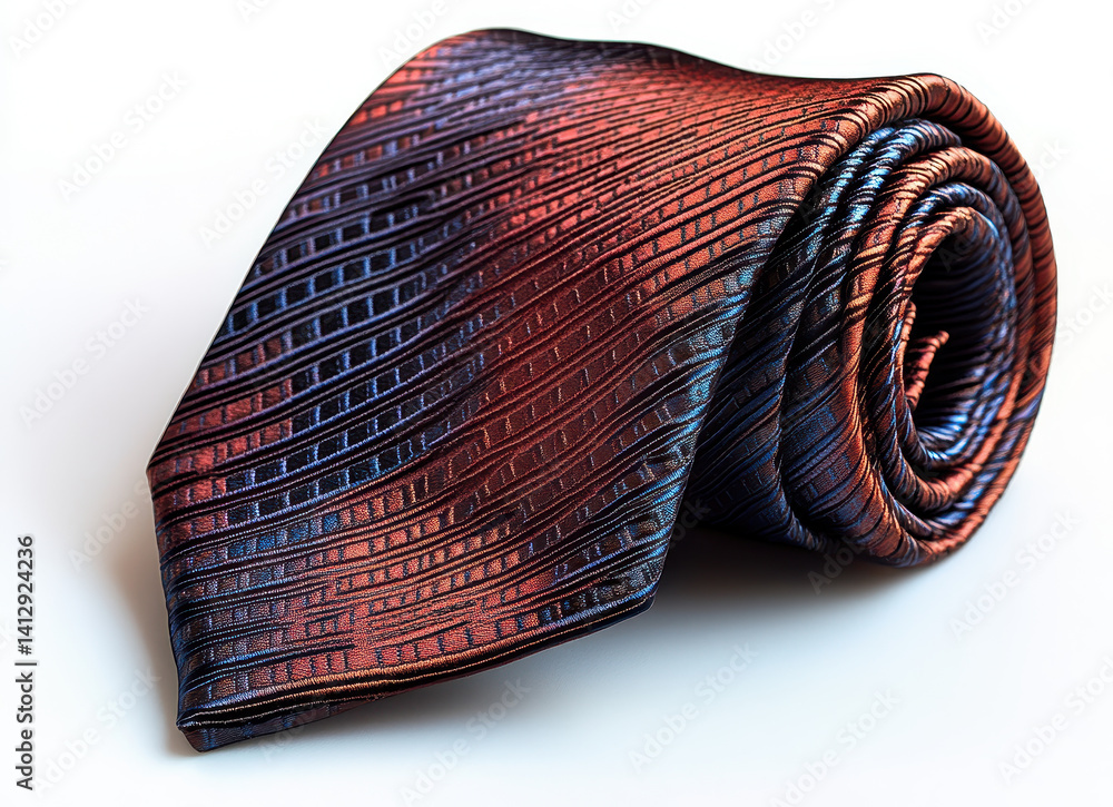 Luxurious Necktie with Textured Pattern Design Isolated on White Background for Business Fashion Luxurious Necktie with Textured Pattern Design Isolated on White Background for Business Fashion