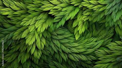 Vibrant Green Leaves Texture Background for Nature-themed Projects