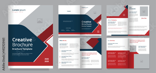 Creative Corporate Brochure Design Template, annual report booklet business proposal layout 8 page design