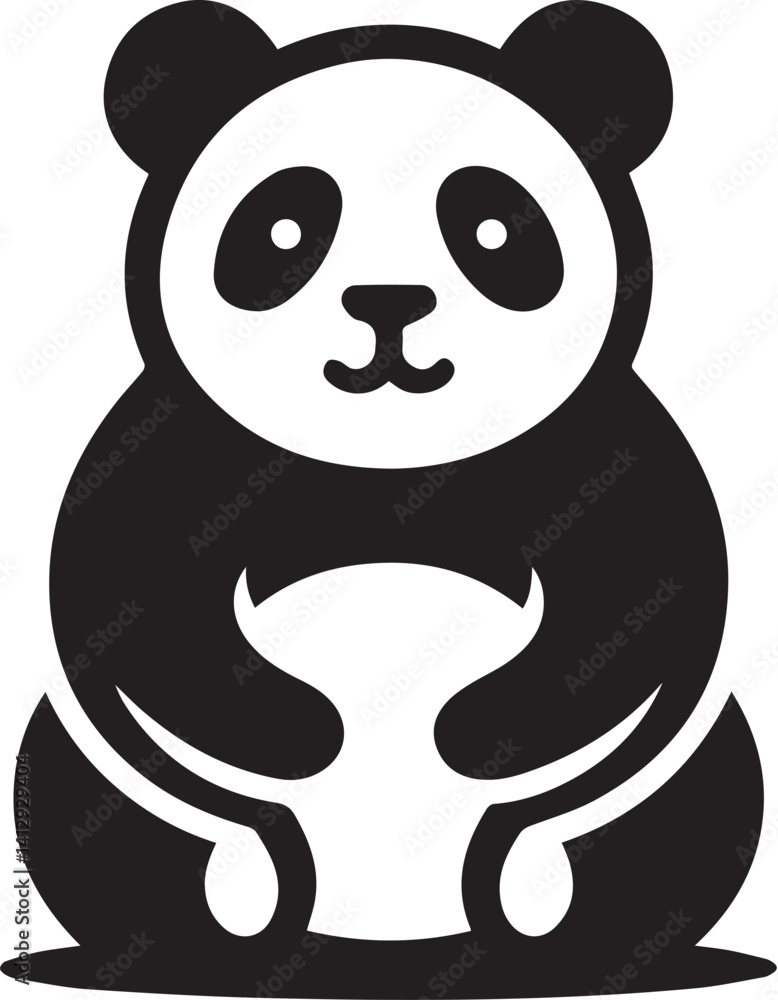 Fototapeta premium Panda black and white vector