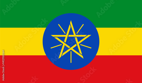 Ethiopia flag design. Ethiopia national flag Vector illustration. Ethiopia official color flag design.