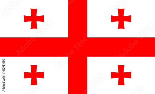 Georgia flag design. Georgia national flag Vector illustration. Georgia official color flag design.