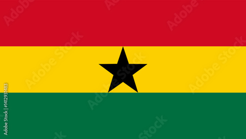 Ghana flag design. Ghana national flag Vector illustration. Ghana official color flag design.