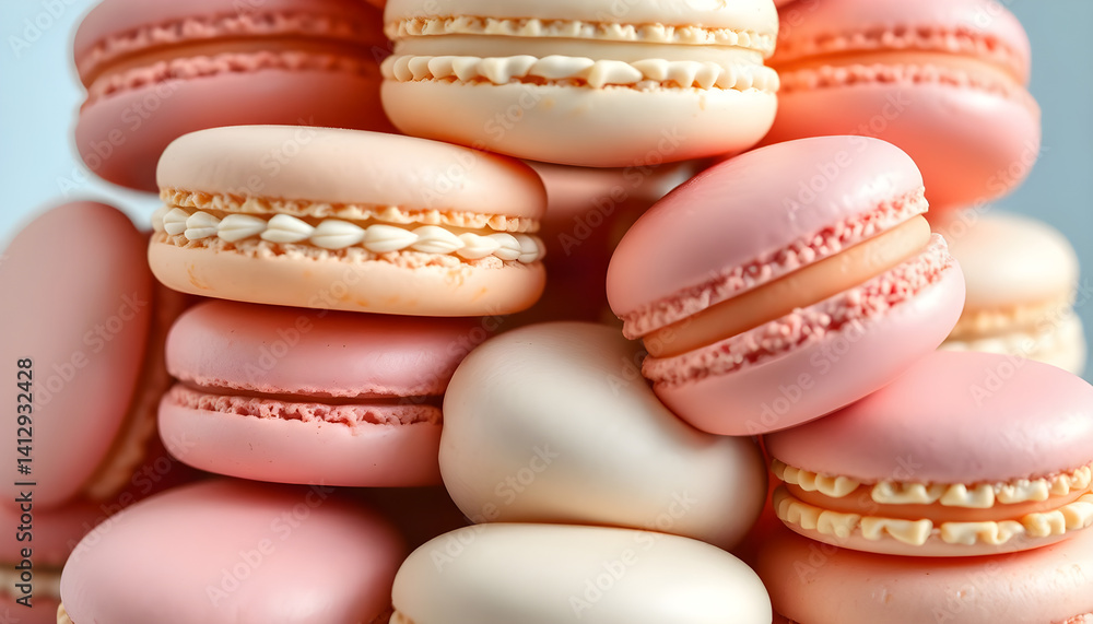 Obraz premium pile of macaroons sitting on top of each other