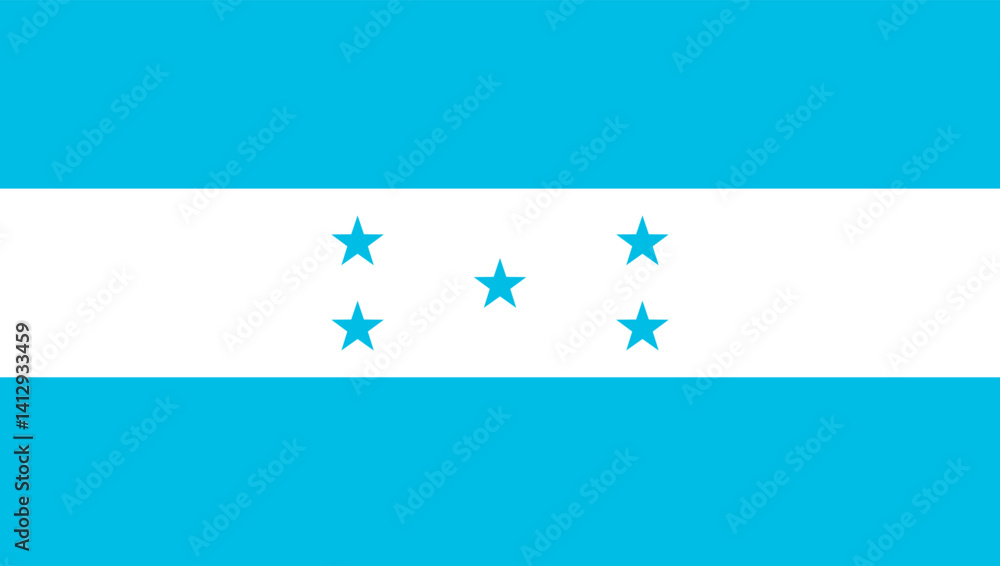 Fototapeta premium Honduras flag design. Honduras national flag Vector illustration. Honduras official color flag design.