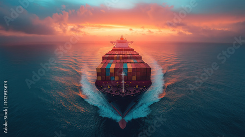 Rail transportation and maritime shipping working together for global online goods orders delivery