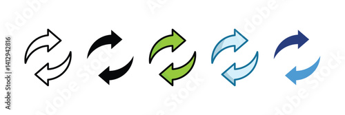 Exchange Icon Set Multiple Style Collection