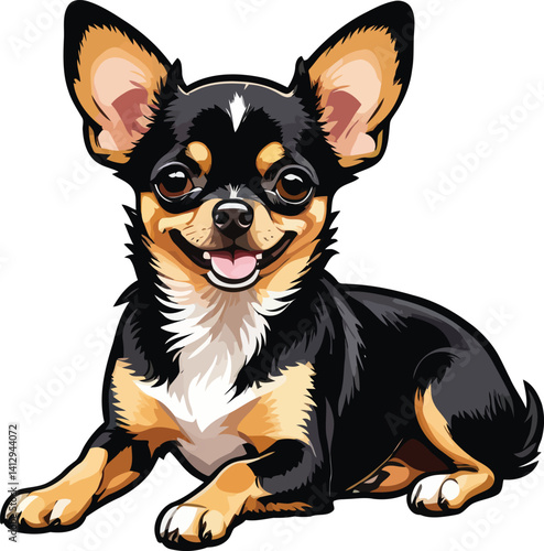Adorable Chihuahua Dog Vector with Big Eyes – Great for Posters, Cards, and Merchandise