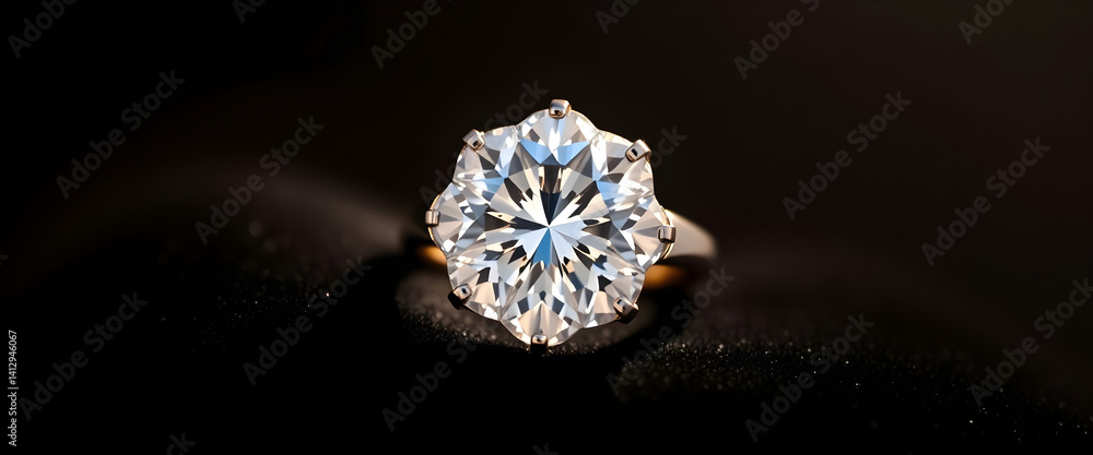 Fototapeta premium diamond ring sitting on top of a black surface