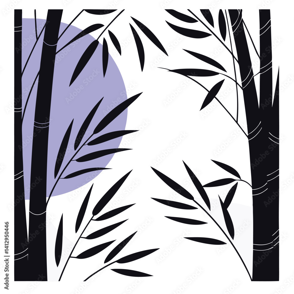 Obraz premium Abstract Bamboo Forest Illustration