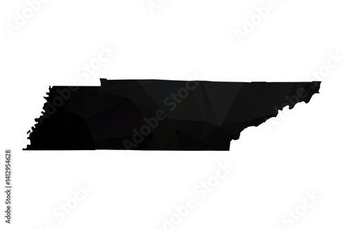 Abstract Polygon - Low Poly Color Black Tennessee map. Vector Illustration eps10.