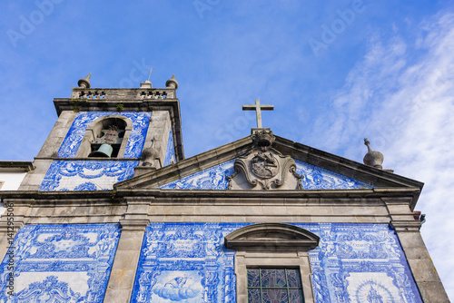 Chapel of Souls (Capela das Almas de Santa Catarina), famous for its exterior of blue and white tiles. Porto, Portugal