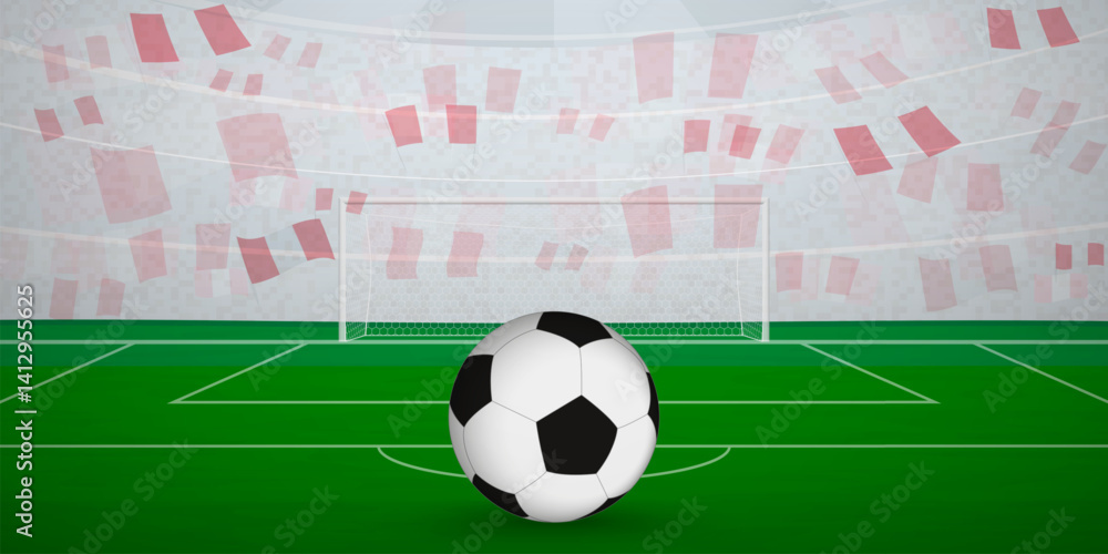 Peruvian Football Arena Full of Fans with National Flags, Sports Event Illustration. Peruvian Football Arena Full of Fans with National Flags, Sports Event Illustration.