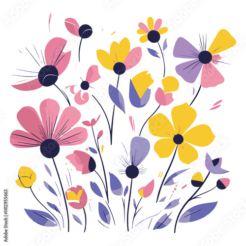 Seamless floral vector illustration with a pink blossom pattern for spring wallpaper design