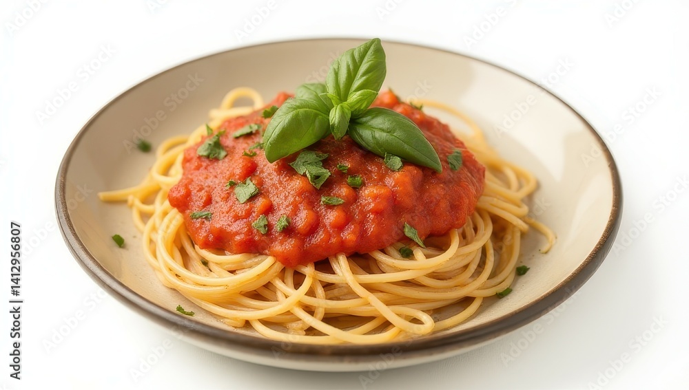 Delicious Spaghetti with Tomato Sauce and Basil Delicious Spaghetti with Tomato Sauce and Basil