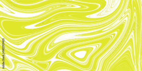 Abstract yellow and white marble texture swirling and wavy liquid paint vector. Creative background colorful yellow liquid paint. Lemon-colored silk Artistic style Liquid Marble. burn effect sparkles