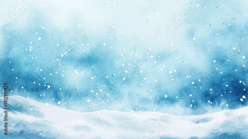 Wallpaper Mural Soft blue hues fill the atmosphere as delicate snowflakes fall gently, blanketing the ground. The serene landscape evokes a calm winter's day, inviting quiet reflection Torontodigital.ca