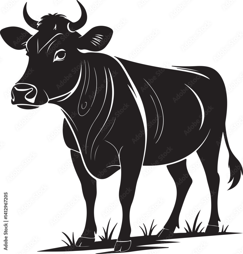 Fototapeta premium cow silhouette vector design