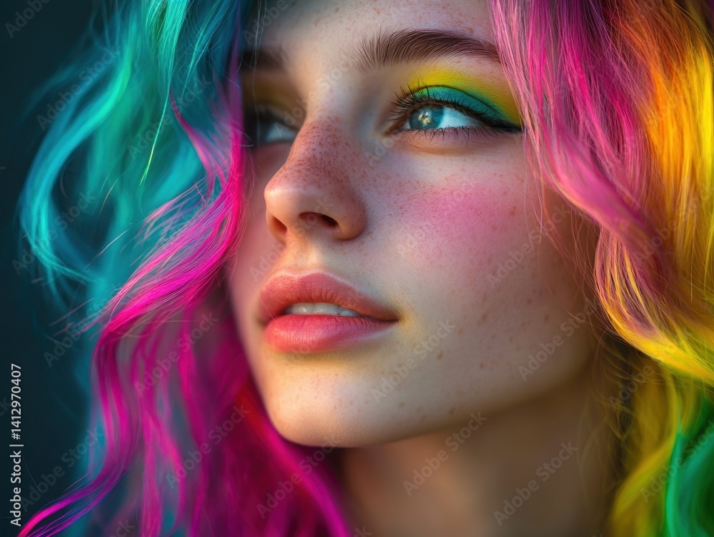 Rainbow Hair Portrait Rainbow Hair Portrait