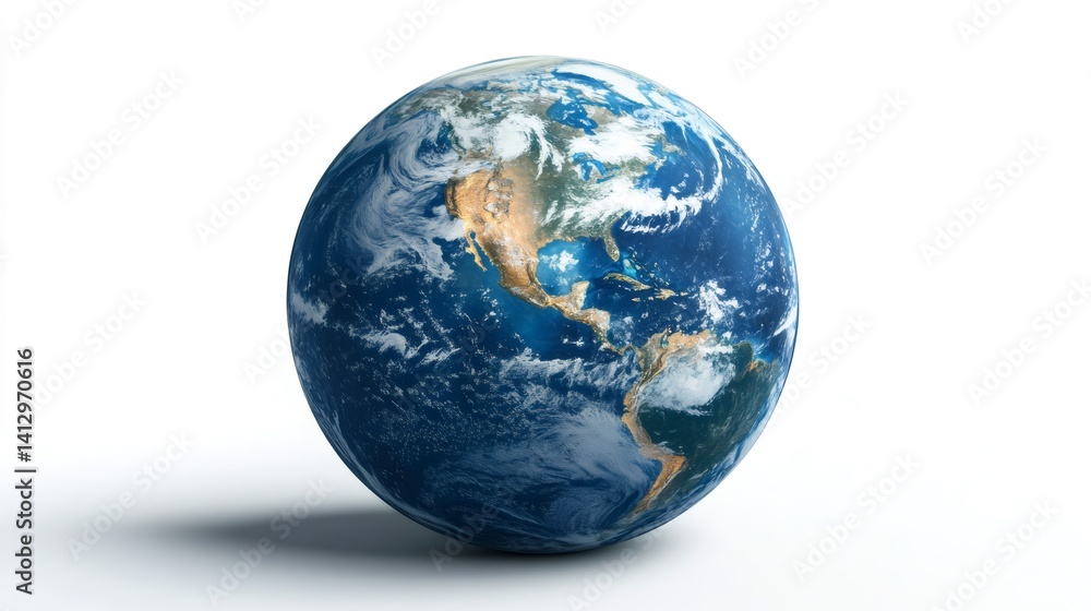 Fototapeta premium Stunning view of earth from space with visible continents